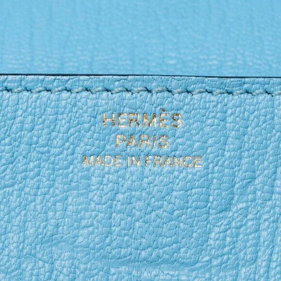 Hermes Celeste Chevre Mysore Leather Clic 16 Wallet w/Strap - Picture 6 of 10